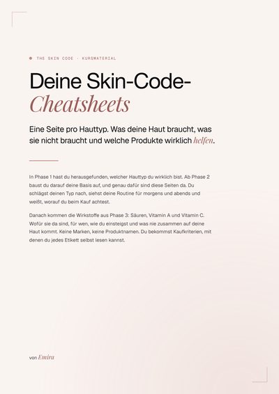 Titelseite: Deine Skin-Code-Cheatsheets