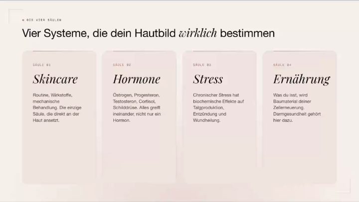 Lektion aus Phase 1: Vier Systeme, die dein Hautbild bestimmen